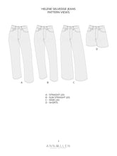 Load image into Gallery viewer, Helene Selvedge Jeans - PDF Sewing Pattern Sizes 00-22 and 14-32