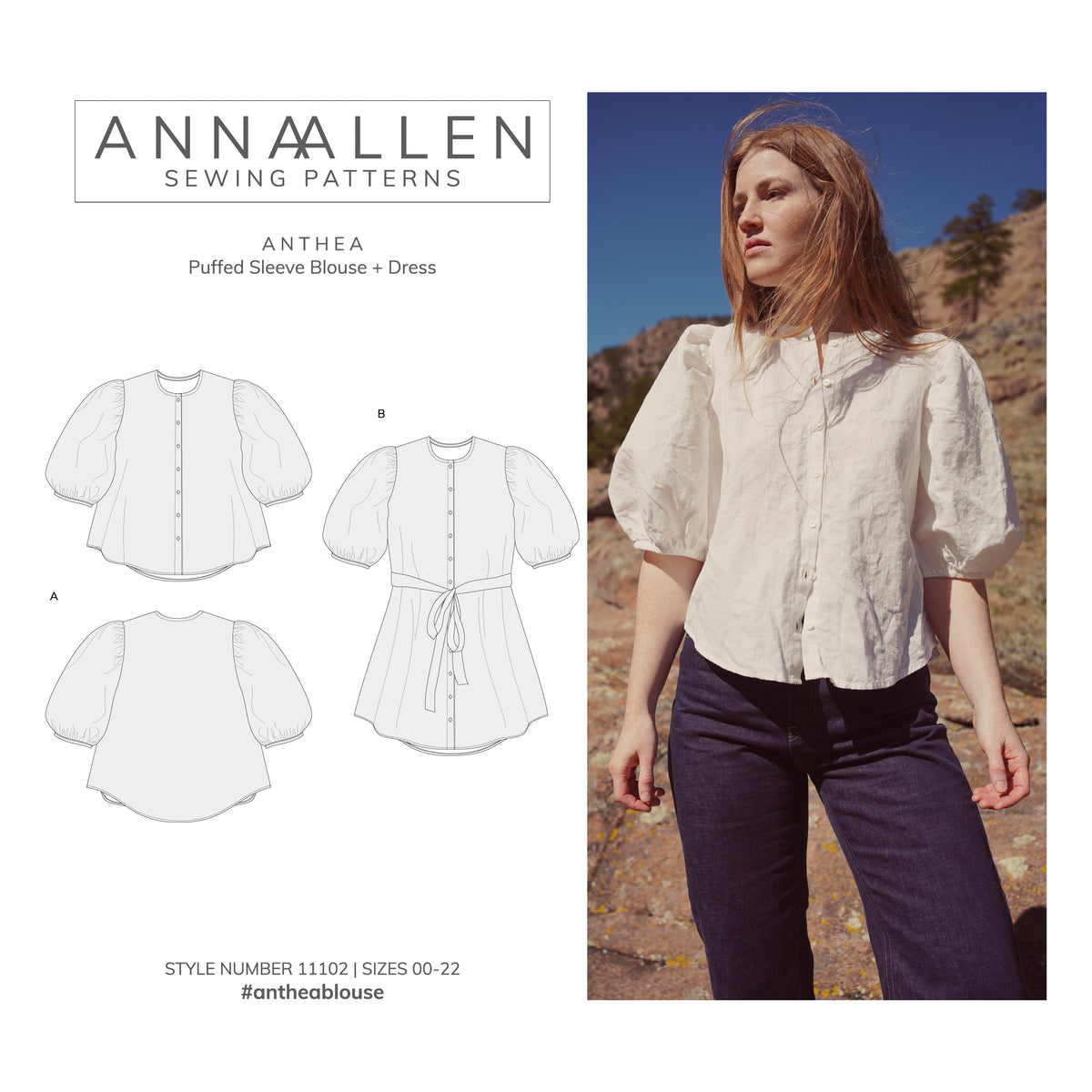 Anthea Blouse + Dress - PDF Sewing Pattern Sizes 00-22 – Anna Allen Clothing