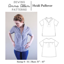 Load image into Gallery viewer, Heidi Pullover Top - PDF Sewing Pattern Sizes 0-16