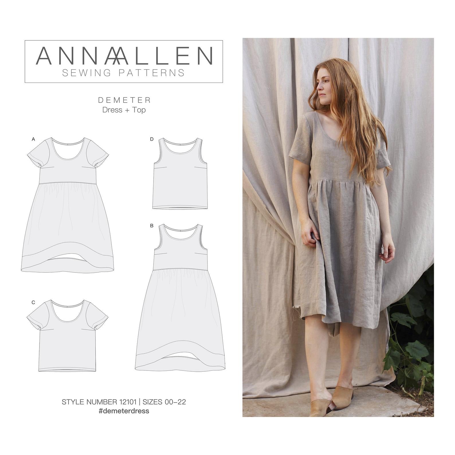 Demeter Dress + Top - PDF Sewing Pattern Sizes 00-22 – Anna Allen