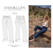 Load image into Gallery viewer, Helene Selvedge Jeans - PDF Sewing Pattern Sizes 00-22 and 14-32
