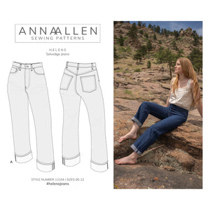 Helene Selvedge Jeans - PDF Sewing Pattern Sizes 00-22 and 14-32 – Anna  Allen Clothing