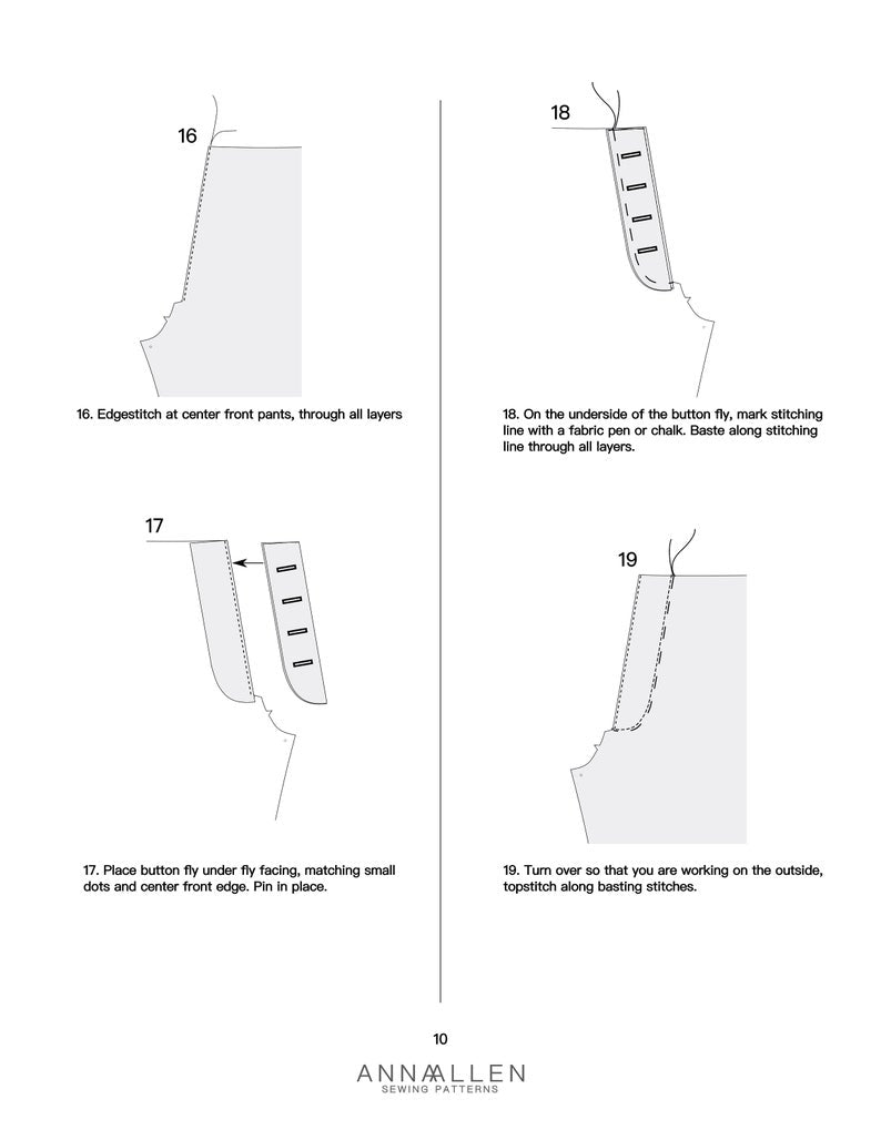 How to Sew Button Fly in any trouser